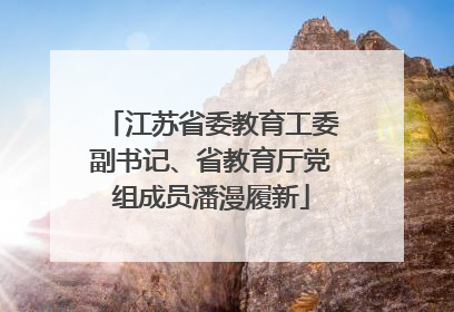 江苏省委教育工委副书记、省教育厅党组成员潘漫履新