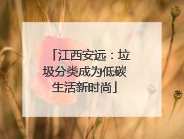 江西安远：垃圾分类成为低碳生活新时尚