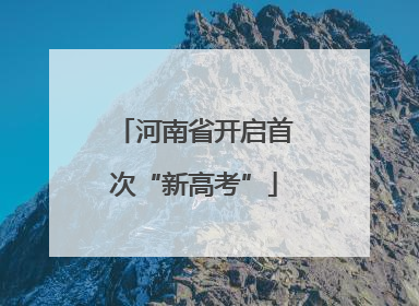 河南省开启首次“新高考”