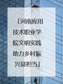 河南应用技术职业学院文明实践助力乡村振兴显担当