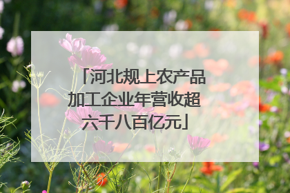 河北规上农产品加工企业年营收超六千八百亿元