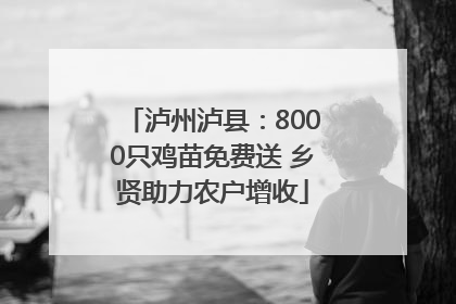 泸州泸县：8000只鸡苗免费送 乡贤助力农户增收