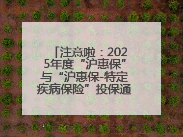 注意啦：2025年度“沪惠保”与“沪惠保-特定疾病保险”投保通道即将关闭！