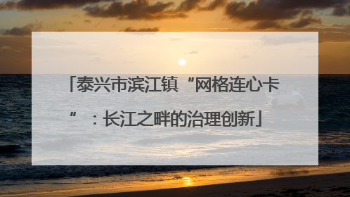 泰兴市滨江镇“网格连心卡”：长江之畔的治理创新