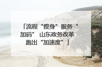 流程“瘦身”服务“加码” 山东政务改革跑出“加速度”