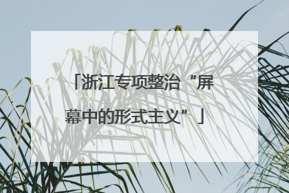 浙江专项整治“屏幕中的形式主义”