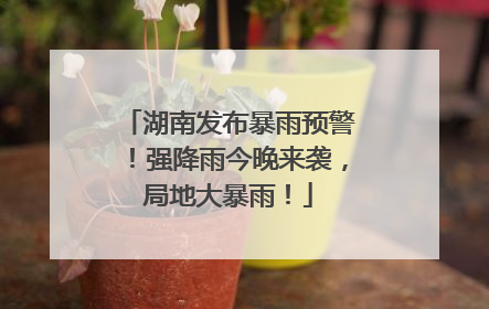 湖南发布暴雨预警！强降雨今晚来袭，局地大暴雨！