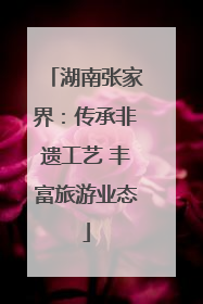 湖南张家界：传承非遗工艺 丰富旅游业态