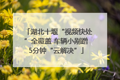 湖北十堰“视频快处”全覆盖 车辆小剐蹭5分钟“云解决”