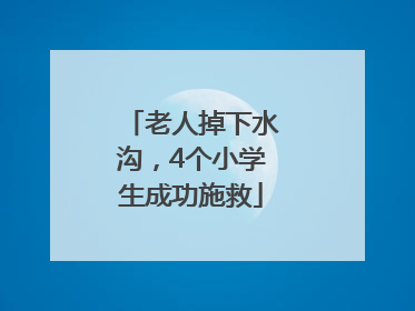 老人掉下水沟，4个小学生成功施救