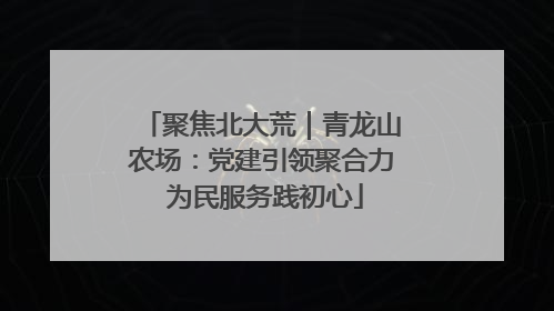 聚焦北大荒｜青龙山农场：党建引领聚合力 为民服务践初心