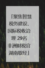 聚焦智慧税务建设、国际税收治理 29名非洲财税官湖南取经