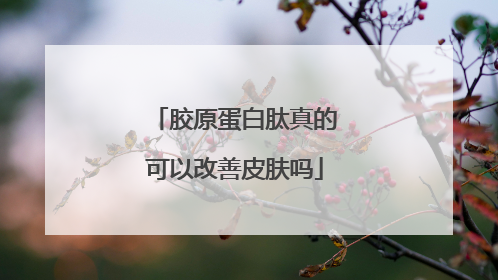 胶原蛋白肽真的可以改善皮肤吗