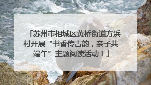 苏州市相城区黄桥街道方浜村开展“书香传古韵，亲子共端午”主题阅读活动！
