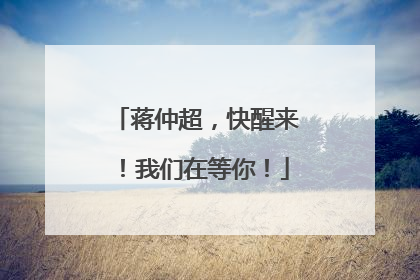 蒋仲超，快醒来！我们在等你！
