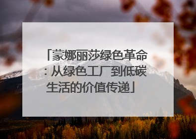 蒙娜丽莎绿色革命：从绿色工厂到低碳生活的价值传递