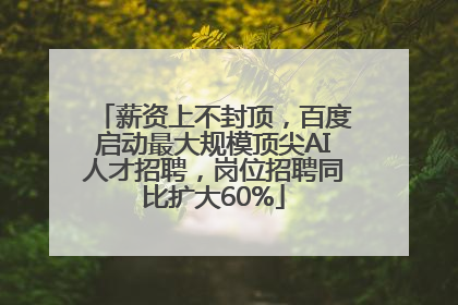薪资上不封顶，百度启动最大规模顶尖AI人才招聘，岗位招聘同比扩大60%