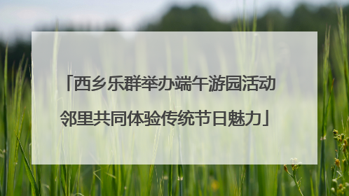 西乡乐群举办端午游园活动 邻里共同体验传统节日魅力