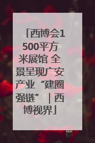 西博会1500平方米展馆 全景呈现广安产业“建圈强链”｜西博视界