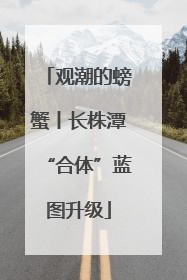 观潮的螃蟹丨长株潭“合体”蓝图升级