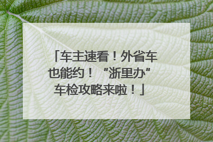 车主速看！外省车也能约！“浙里办”车检攻略来啦！