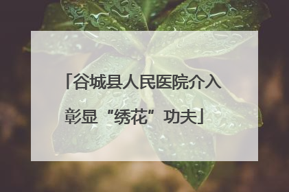 谷城县人民医院介入彰显“绣花”功夫