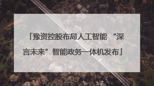 豫资控股布局人工智能 “深言未来”智能政务一体机发布