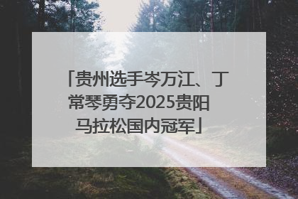 贵州选手岑万江、丁常琴勇夺2025贵阳马拉松国内冠军