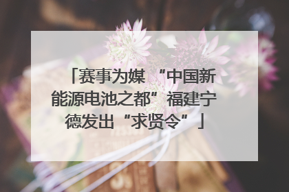 赛事为媒 “中国新能源电池之都”福建宁德发出“求贤令”