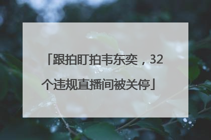 跟拍盯拍韦东奕，32个违规直播间被关停