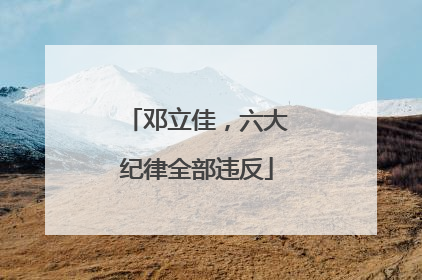 邓立佳，六大纪律全部违反