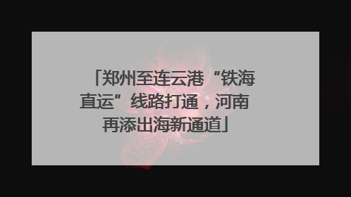 郑州至连云港“铁海直运”线路打通，河南再添出海新通道