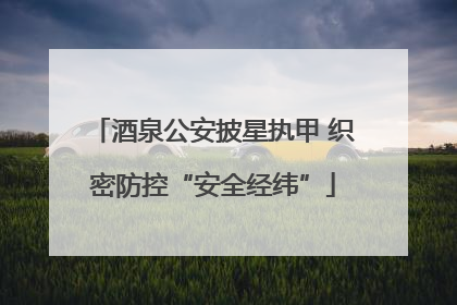 酒泉公安披星执甲 织密防控“安全经纬”