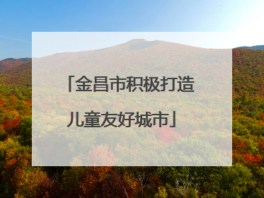 金昌市积极打造儿童友好城市