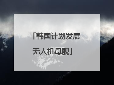 韩国计划发展无人机母舰