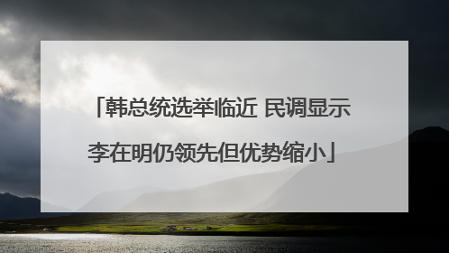 韩总统选举临近 民调显示李在明仍领先但优势缩小