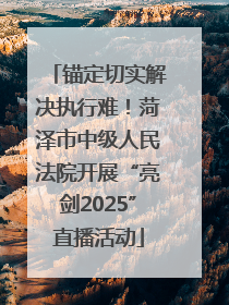 锚定切实解决执行难！菏泽市中级人民法院开展“亮剑2025”直播活动