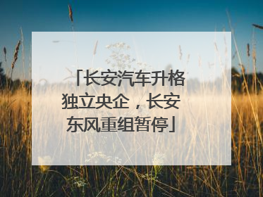 长安汽车升格独立央企，长安东风重组暂停