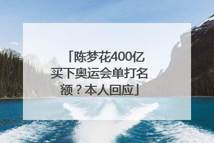 陈梦花400亿买下奥运会单打名额？本人回应