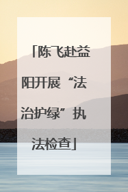 陈飞赴益阳开展“法治护绿”执法检查