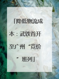降低物流成本：武铁首开至广州“竞价”班列