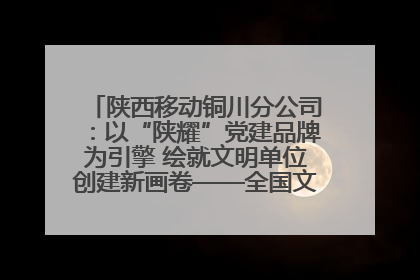 陕西移动铜川分公司：以“陕耀”党建品牌为引擎 绘就文明单位创建新画卷——全国文明单位创建纪实