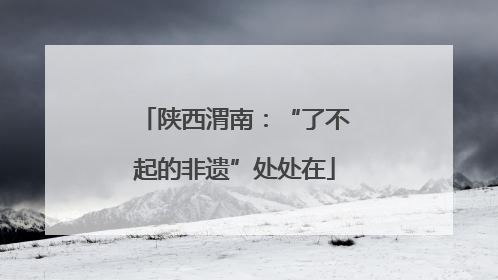 陕西渭南：“了不起的非遗”处处在
