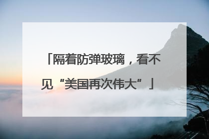 隔着防弹玻璃，看不见“美国再次伟大”