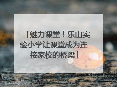 魅力课堂！乐山实验小学让课堂成为连接家校的桥梁