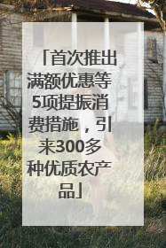 首次推出满额优惠等5项提振消费措施，引来300多种优质农产品