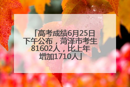 高考成绩6月25日下午公布，菏泽市考生81602人，比上年增加1710人