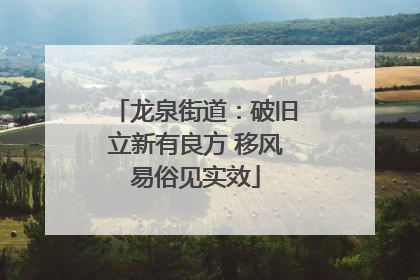 龙泉街道：破旧立新有良方 移风易俗见实效