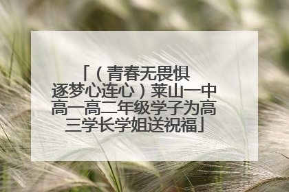 （青春无畏惧   逐梦心连心）莱山一中高一高二年级学子为高三学长学姐送祝福