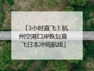 3小时直飞！杭州空港口岸恢复直飞日本冲绳航线